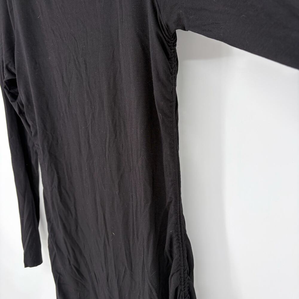 Good American Ruched Bodycon Midi Dress Black Long Sleeve Women's Size 4 XL - Picture 6 of 8
